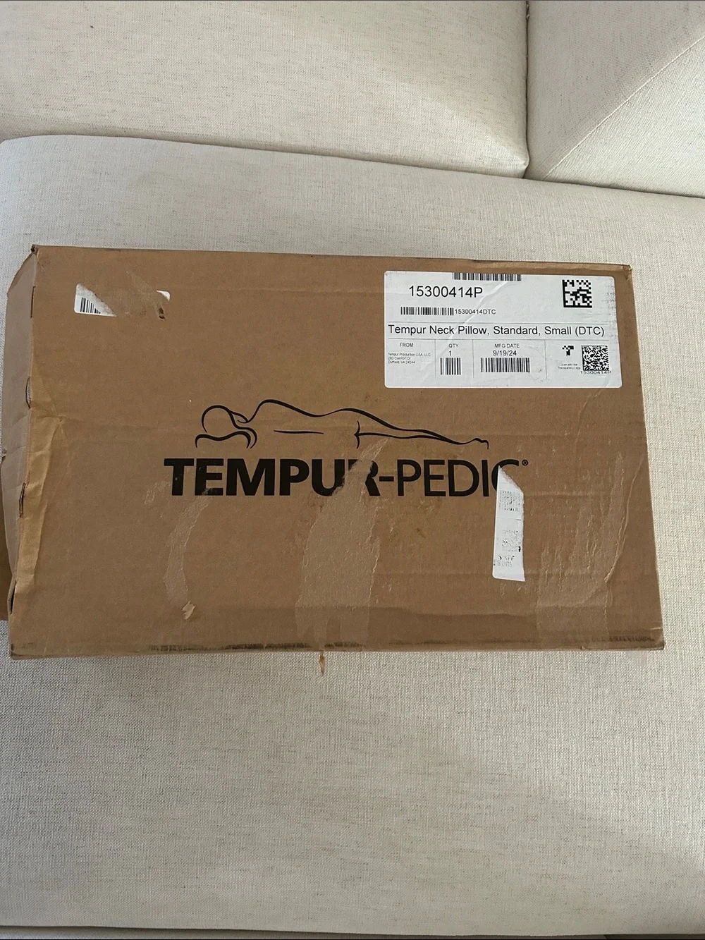 Tempur-Pedic Tempur Ergo Neck pillow, Small Profile, White, NWT